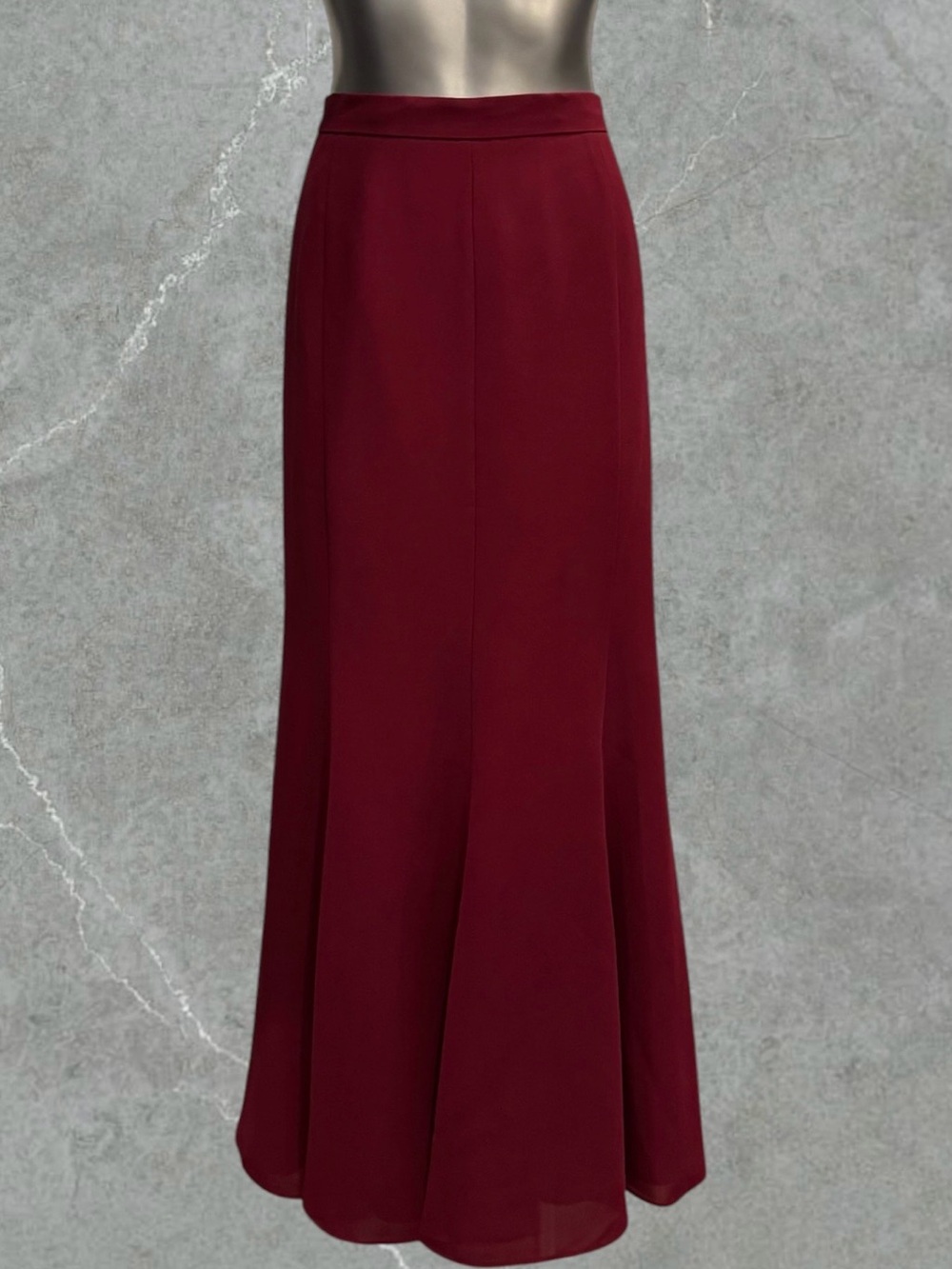 Classic Burgundy Maxi Skirt with Flared Hem